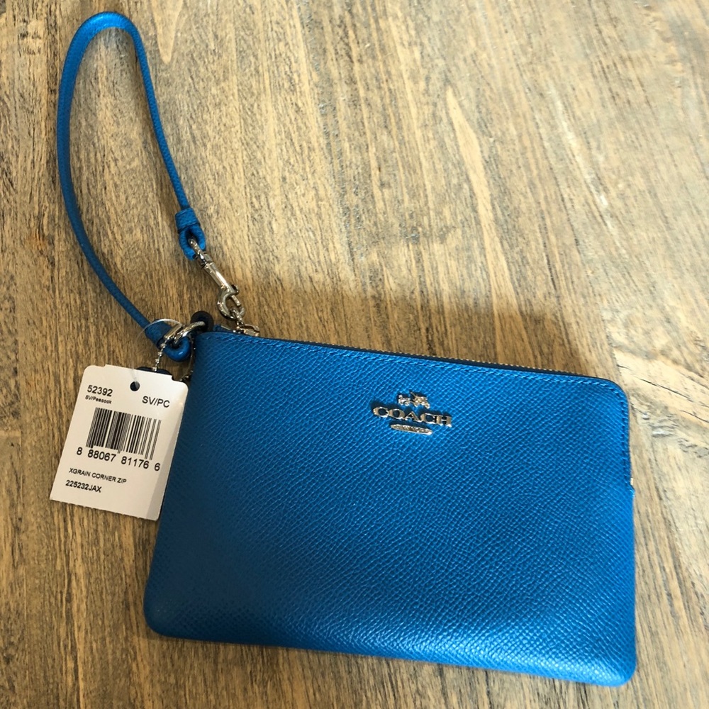 Brand New Blue Coach Wristlet